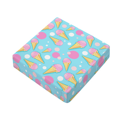 Pink Ice Cream Pattern Print Outdoor Seat Cushion Cover