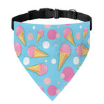 Pink Ice Cream Pattern Print Over The Collar Dog Bandana