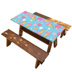 Pink Ice Cream Pattern Print Picnic Table Cover