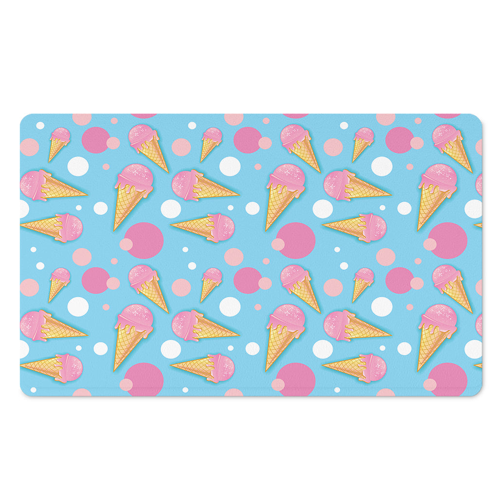 Pink Ice Cream Pattern Print Polyester Doormat