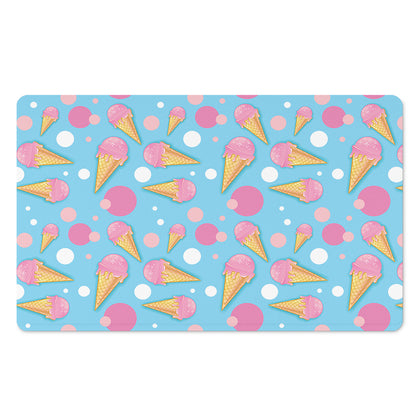 Pink Ice Cream Pattern Print Polyester Doormat
