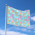 Pink Ice Cream Pattern Print Polyester Flag
