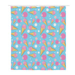 Pink Ice Cream Pattern Print Polyester Shower Curtain