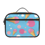 Pink Ice Cream Pattern Print Portable Lunch Bag
