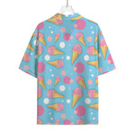 Pink Ice Cream Pattern Print Rayon Hawaiian Shirt