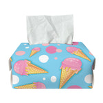 Pink Ice Cream Pattern Print Rectangle Tissue Box Cover