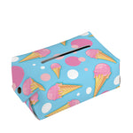 Pink Ice Cream Pattern Print Rectangle Tissue Box Cover