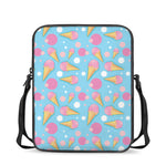 Pink Ice Cream Pattern Print Rectangular Crossbody Bag