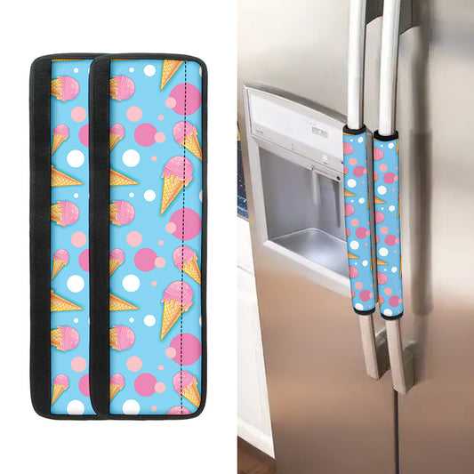 Pink Ice Cream Pattern Print Refrigerator Handle Covers