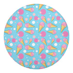 Pink Ice Cream Pattern Print Round Blanket