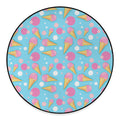Pink Ice Cream Pattern Print Round Floor Mat