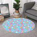 Pink Ice Cream Pattern Print Round Rug
