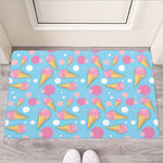 Pink Ice Cream Pattern Print Rubber Doormat