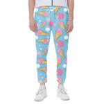 Pink Ice Cream Pattern Print Scuba Joggers