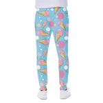 Pink Ice Cream Pattern Print Scuba Joggers