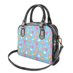 Pink Ice Cream Pattern Print Shoulder Handbag