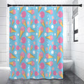 Pink Ice Cream Pattern Print Shower Curtain