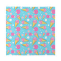 Pink Ice Cream Pattern Print Silk Bandana