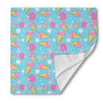 Pink Ice Cream Pattern Print Silk Bandana