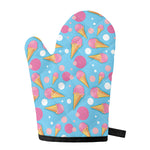 Pink Ice Cream Pattern Print Single Oven Mitt
