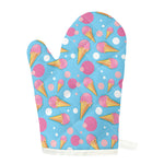 Pink Ice Cream Pattern Print Single Oven Mitt