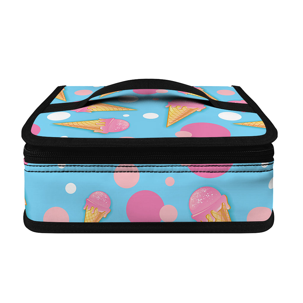 Pink Ice Cream Pattern Print Small Lunch Bag