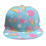 Pink Ice Cream Pattern Print Snapback Cap