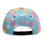 Pink Ice Cream Pattern Print Snapback Cap