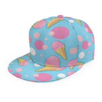 Pink Ice Cream Pattern Print Snapback Cap