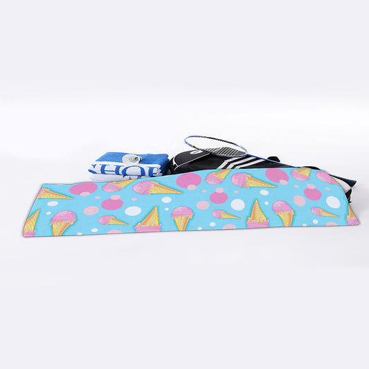 Pink Ice Cream Pattern Print Sports Towel
