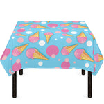Pink Ice Cream Pattern Print Tablecloth