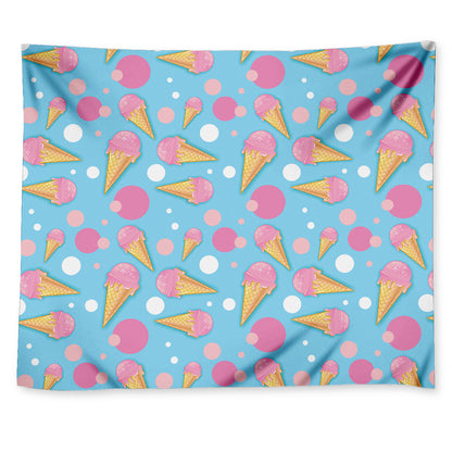 Pink Ice Cream Pattern Print Tapestry