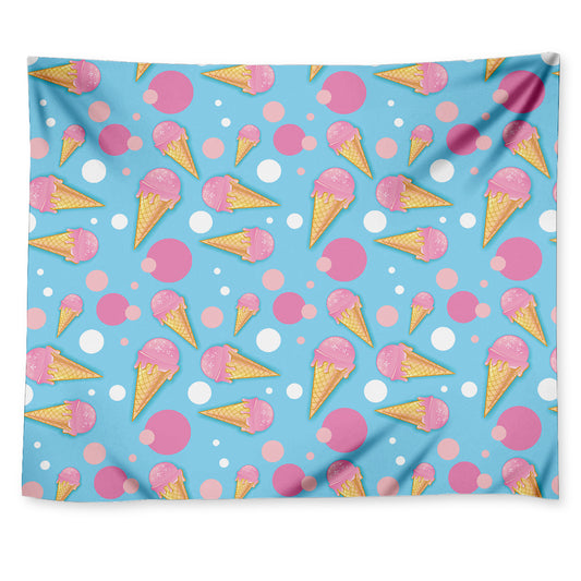 Pink Ice Cream Pattern Print Tapestry