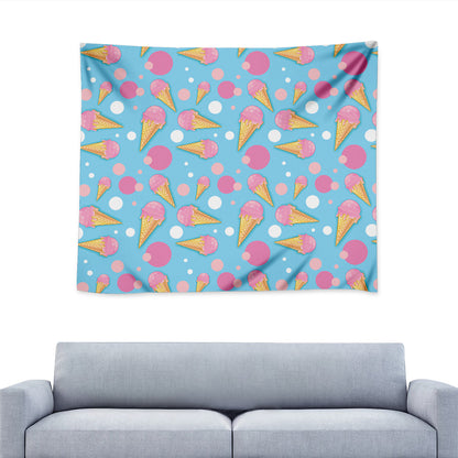 Pink Ice Cream Pattern Print Tapestry