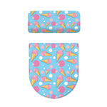 Pink Ice Cream Pattern Print Toilet Lid And Tank Cover Set