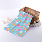 Pink Ice Cream Pattern Print Towel