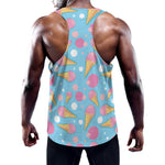 Pink Ice Cream Pattern Print Training Tank Top