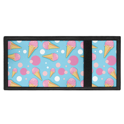 Pink Ice Cream Pattern Print Trifold Wallet