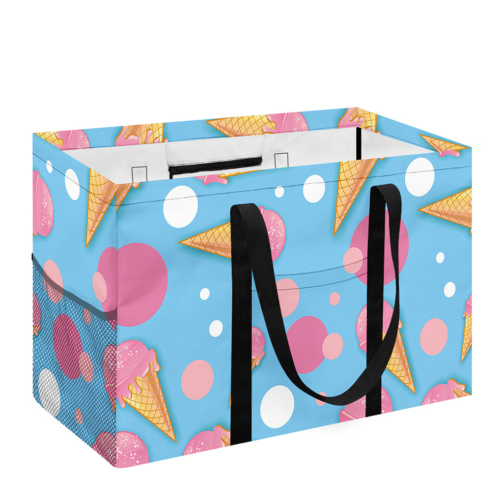 Pink Ice Cream Pattern Print Utility Tote Bag