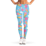 Pink Ice Cream Pattern Print Women's Leggings
