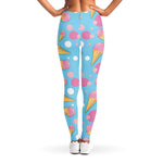 Pink Ice Cream Pattern Print Women's Leggings