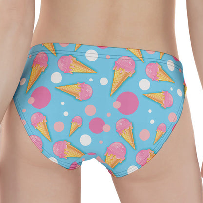 Pink Ice Cream Pattern Print Women's Panties