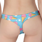 Pink Ice Cream Pattern Print Women's Thong