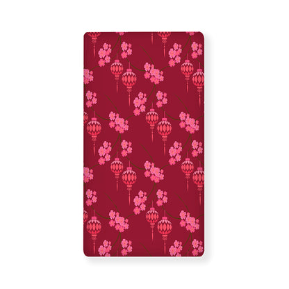 Pink Japanese Lantern Pattern Print Baby Crib Sheet