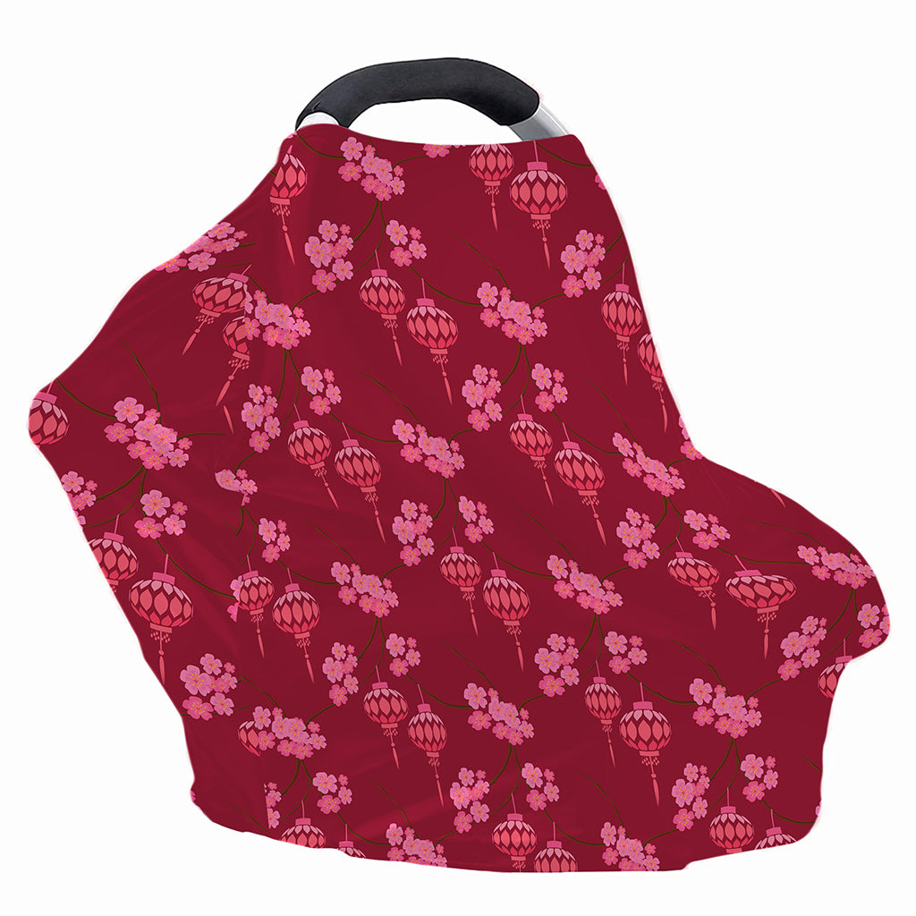 Pink Japanese Lantern Pattern Print Baby Seat Cover