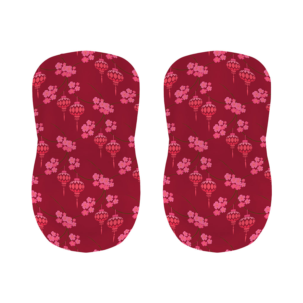 Pink Japanese Lantern Pattern Print Bar Stool Covers