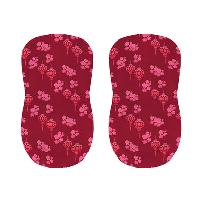 Pink Japanese Lantern Pattern Print Bar Stool Covers