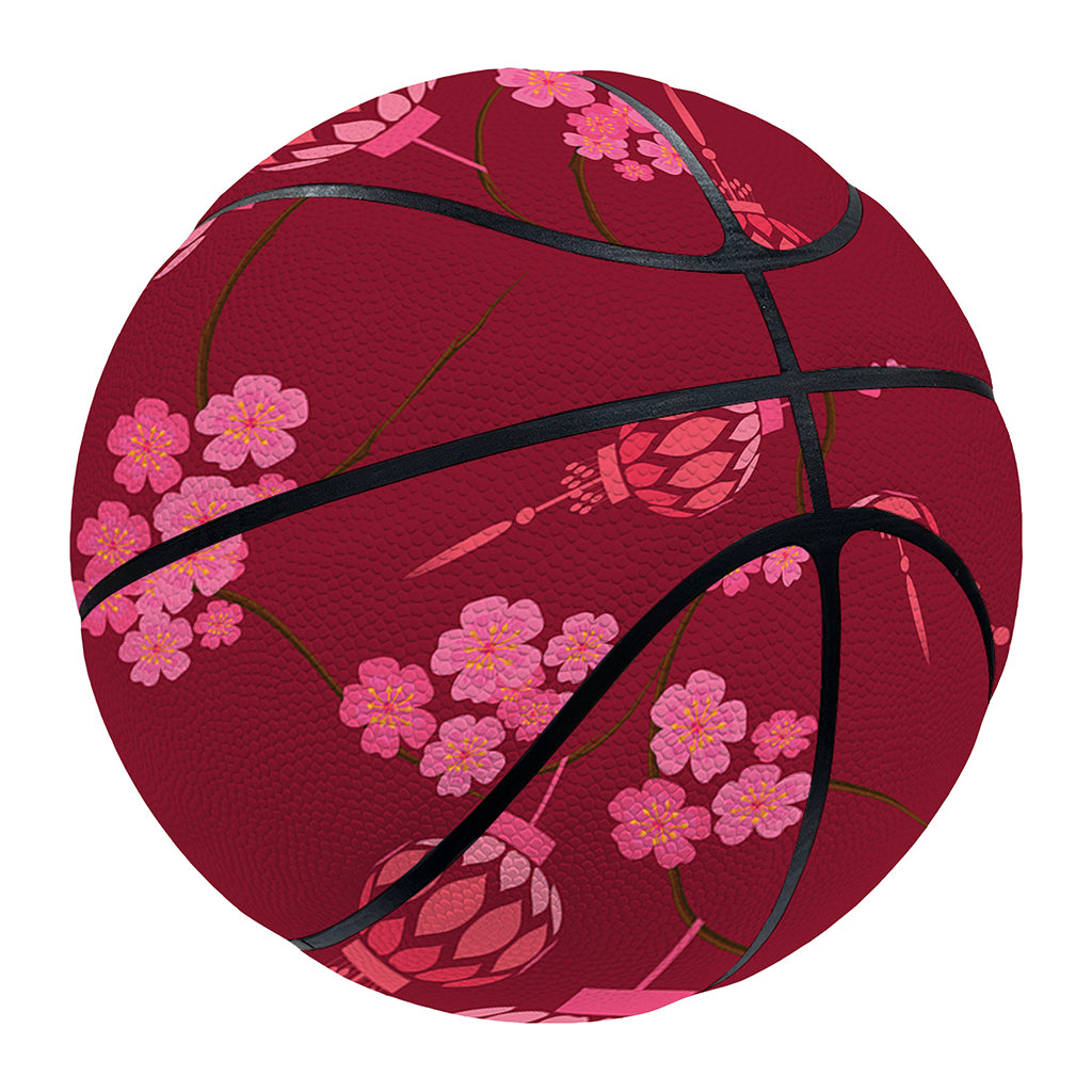 Pink Japanese Lantern Pattern Print Basketball