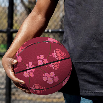 Pink Japanese Lantern Pattern Print Basketball