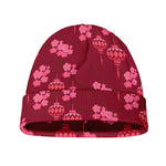 Pink Japanese Lantern Pattern Print Beanie